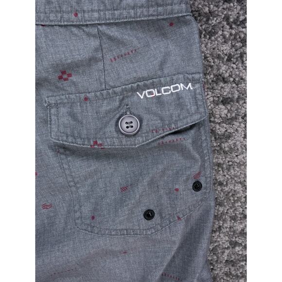 Volcom Board Shorts Mens 30 Gray Solid Geometric Print Pure Function Beach Surf - Picture 14 of 14